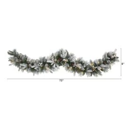6ft. Pre-Lit Flocked Mixed Pine Artificial Christmas Garland With LED Lights 8 6ft. Pre-Lit Flocked Mixed Pine Artificial Christmas Garland With LED Lights -Michaels Store D251211S 2