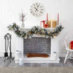 6ft. Pre-Lit Flocked Mixed Pine Artificial Christmas Garland With LED Lights 10 6ft. Pre-Lit Flocked Mixed Pine Artificial Christmas Garland With LED Lights -Michaels Store D251211S 4