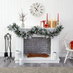 6ft. Pre-Lit Flocked Mixed Pine Artificial Christmas Garland With LED Lights 11 6ft. Pre-Lit Flocked Mixed Pine Artificial Christmas Garland With LED Lights -Michaels Store D251211S 5