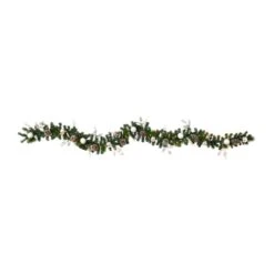 9ft. Pre-Lit Clear LED Ornament & Pinecone Artificial Christmas Garland