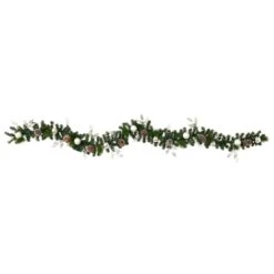 9ft. Pre-Lit Clear LED Ornament & Pinecone Artificial Christmas Garland 10 9ft. Pre-Lit Clear LED Ornament & Pinecone Artificial Christmas Garland -Michaels Store D251215S 3