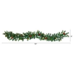 6ft. Pre-Lit Clear LED Mixed Pine & Pinecone Artificial Garland -Michaels Store D251216S 2