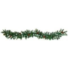 6ft. Pre-Lit Clear LED Mixed Pine & Pinecone Artificial Garland -Michaels Store D251216S 3