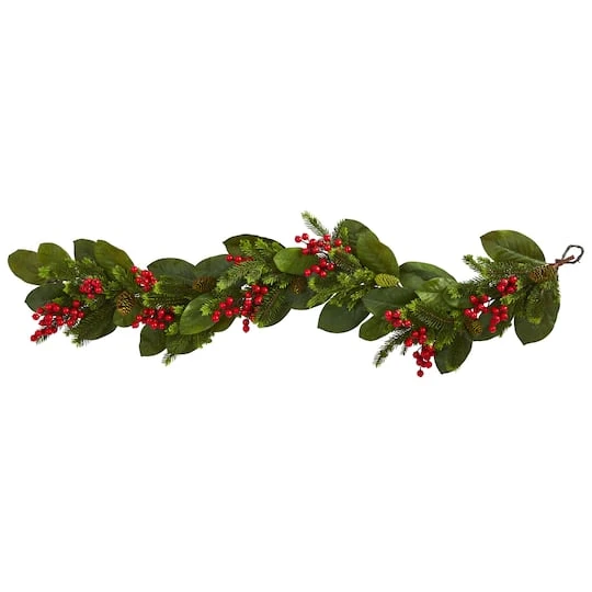 5ft. Magnolia Berry Pine Artificial Garland 1 5ft. Magnolia Berry Pine Artificial Garland