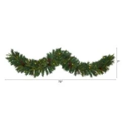 6ft. Pre-Lit Clear LED Mixed Pine, Berry & Pinecone Artificial Christmas Garland 8 6ft. Pre-Lit Clear LED Mixed Pine, Berry & Pinecone Artificial Christmas Garland -Michaels Store D251220S 2