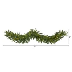 6ft. Pre-Lit Clear LED Green Pine Artificial Christmas Garland -Michaels Store D251221S 2