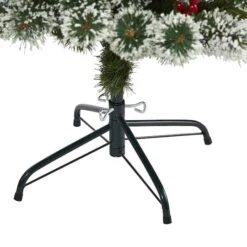 5ft. Pre-Lit Frosted Swiss Pine Artificial Christmas Tree With Berries, Clear LED Lights -Michaels Store D251291S 4