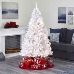 6ft. Pre-Lit White Artificial Christmas Tree, Clear LED Lights 9 6ft. Pre-Lit White Artificial Christmas Tree, Clear LED Lights -Michaels Store D251329S 8
