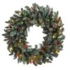 30” Pre-Lit Pine Wreath With Colored Lights