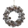 17" Snowy Pinecone Wreath