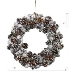 17" Snowy Pinecone Wreath -Michaels Store D251357S 13