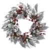 24" Snowy Magnolia Berry Wreath