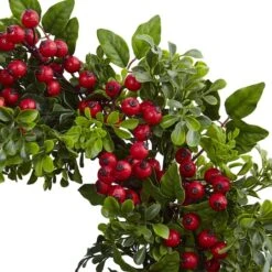 24" Berry Boxwood Wreath -Michaels Store D251366S 12