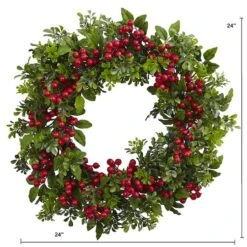 24" Berry Boxwood Wreath -Michaels Store D251366S 14