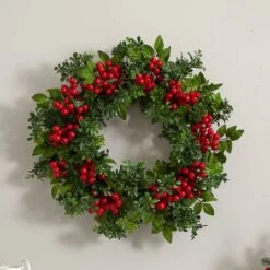 24" Berry Boxwood Wreath -Michaels Store D251366S 15