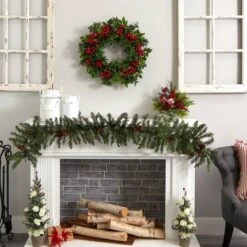 24" Berry Boxwood Wreath -Michaels Store D251366S 16