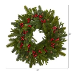 22" Pine, Pinecone & Berry Artificial Wreath -Michaels Store D251375S 2
