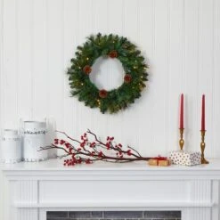 20" LED Pine & Pinecone Artificial Christmas Wreath -Michaels Store D251381S 4