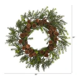 22" Cedar & Pinecone Artificial Wreath -Michaels Store D251382S 12
