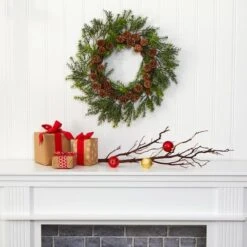 22" Cedar & Pinecone Artificial Wreath -Michaels Store D251382S 14