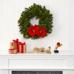 30" Magnolia, Pine & Pinecone Artificial Wreath -Michaels Store D251385S 3