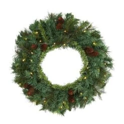 20" LED Mixed Pine & Pinecone Artificial Christmas Wreath