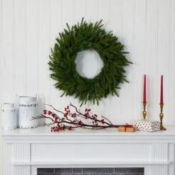 24" LED Long Pine Artificial Christmas Wreath -Michaels Store D251390S 5