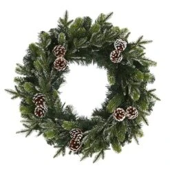 24" Pre-Lit Snowed Pinecone Artificial Christmas Wreath -Michaels Store D251391S 3