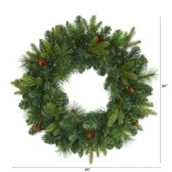 24" LED Mixed Pine Artificial Christmas Wreath 11 24" LED Mixed Pine Artificial Christmas Wreath -Michaels Store D251394S 2