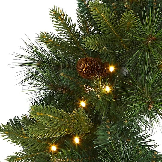 24" LED Mixed Pine Artificial Christmas Wreath 3 24" LED Mixed Pine Artificial Christmas Wreath - Image 3