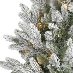 24" LED Flocked Artificial Christmas Wreath -Michaels Store D251395S 3