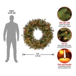 48" Pre-Lit Wintry Pine Wreath -Michaels Store D252293S 15
