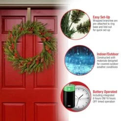24" LED Dorchester Fir Wreath 11 24" LED Dorchester Fir Wreath -Michaels Store D252444S 15