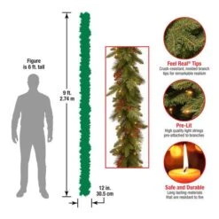 9ft. Clear Lights Mixed Evergreen Classical Collection Garland -Michaels Store D252463S 13