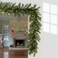 9ft. Pre-Lit Clear Lights Norwood Fir Garland 10 9ft. Pre-Lit Clear Lights Norwood Fir Garland -Michaels Store D252472S 12