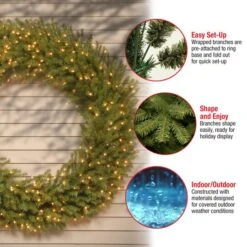 60" Clear Lights Norwood Fir Wreath -Michaels Store D252476S 15