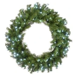 30" Cool White LED Memory-Shape® Norwood Fir Wreath