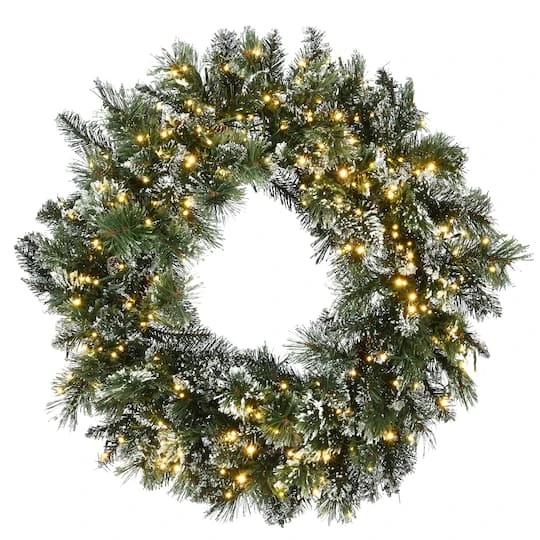 30" LED Cosmic Lights® Glittery Bristle Pine Wreath 2 30" LED Cosmic Lights® Glittery Bristle Pine Wreath - Image 2
