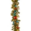 9ft. Pre-Lit LED Retro Red & Blue Ornament Garland
