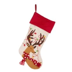 Glitzhome® 21" LED Reindeer Christmas Stockings, 2ct. -Michaels Store D252853S 4