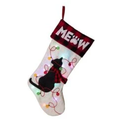 Glitzhome® 21" LED Cat Christmas Stockings, 2ct. -Michaels Store D252863S 3