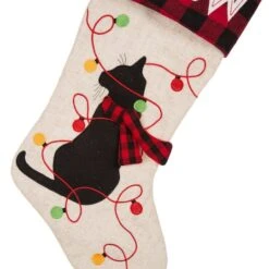 Glitzhome® 21" LED Cat Christmas Stockings, 2ct. -Michaels Store D252863S 5