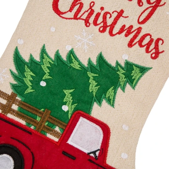 Glitzhome® 21" Truck & Tree Christmas Stockings, 2ct. 7 Glitzhome® 21" Truck & Tree Christmas Stockings, 2ct. - Image 7