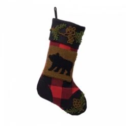 Glitzhome® 22" Red & Black Plaid Bear Stockings, 2ct. -Michaels Store D252879S 4