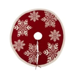 Glitzhome® Red Snowflake Tree Skirt & Stockings Set -Michaels Store D252885S 4