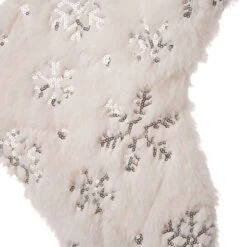Glitzhome® 21" White Plush With Snowflake Christmas Stocking, 2ct. -Michaels Store D252905S 6