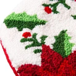 Glitzhome® 21" Poinsettia Hooked Stocking -Michaels Store D252944S 6