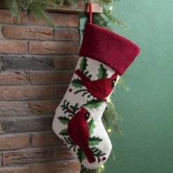 Glitzhome® 21" Cardinal Hooked Stocking -Michaels Store D252948S 2