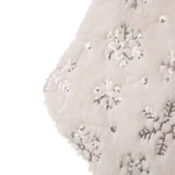 Glitzhome® 21" White Plush With Snowflake Christmas Stocking -Michaels Store D252957S 6