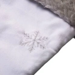 Glitzhome® 21" White Fleece With Christmas Tree & Snowflake Stocking 15 Glitzhome® 21" White Fleece With Christmas Tree & Snowflake Stocking -Michaels Store D252959S 7